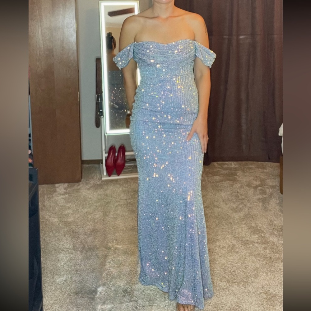 NWT Lovely Day Off-Shoulder Sequin Dress